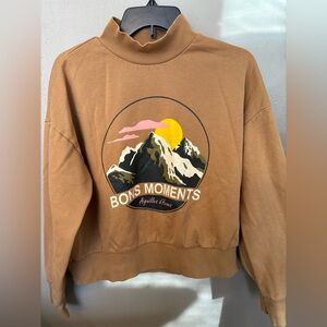 Turtleneck Bons Moments Sweatshirt Cropped